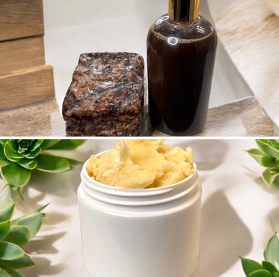 COMBINATION OF BLACK SOAP AND SHEA BUTTER FOR SKIN