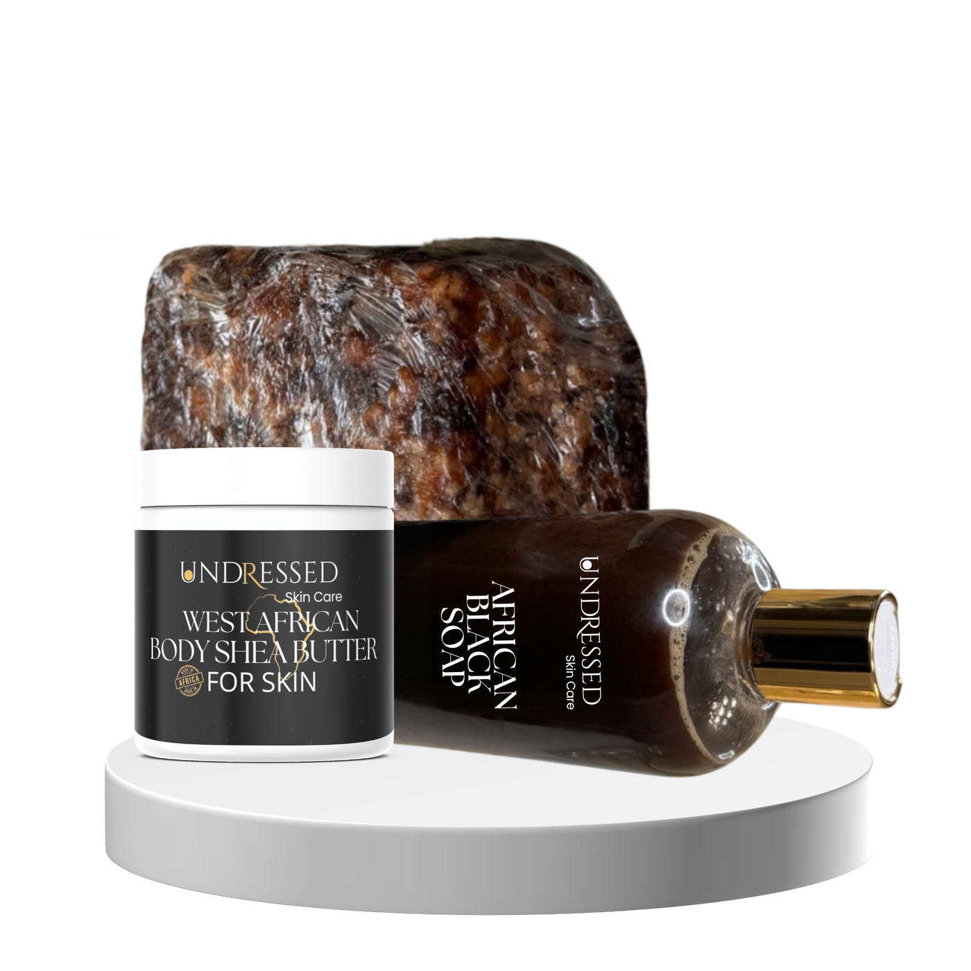 COMBINATION OF BLACK SOAP AND SHEA BUTTER FOR SKIN